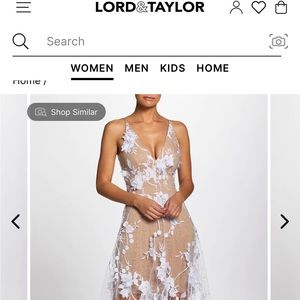 Women dress white overlay with nude. It’s gorgeous! Fits true to size.